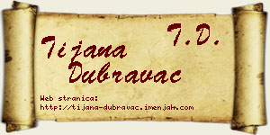Tijana Dubravac vizit kartica